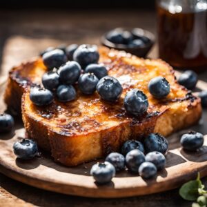 sourdough low carb French toast with blueberries