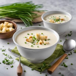 sourdough low carb bread croutons in mushroom soup