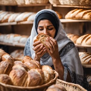 enjoying the aroma of sourdough low carb bread