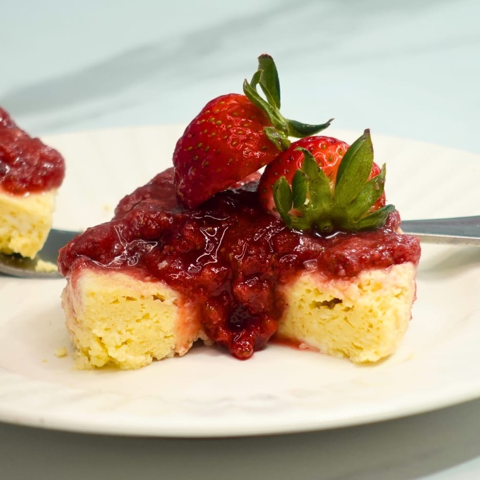 Keto Strawberry Cheesecake Mug Cake
